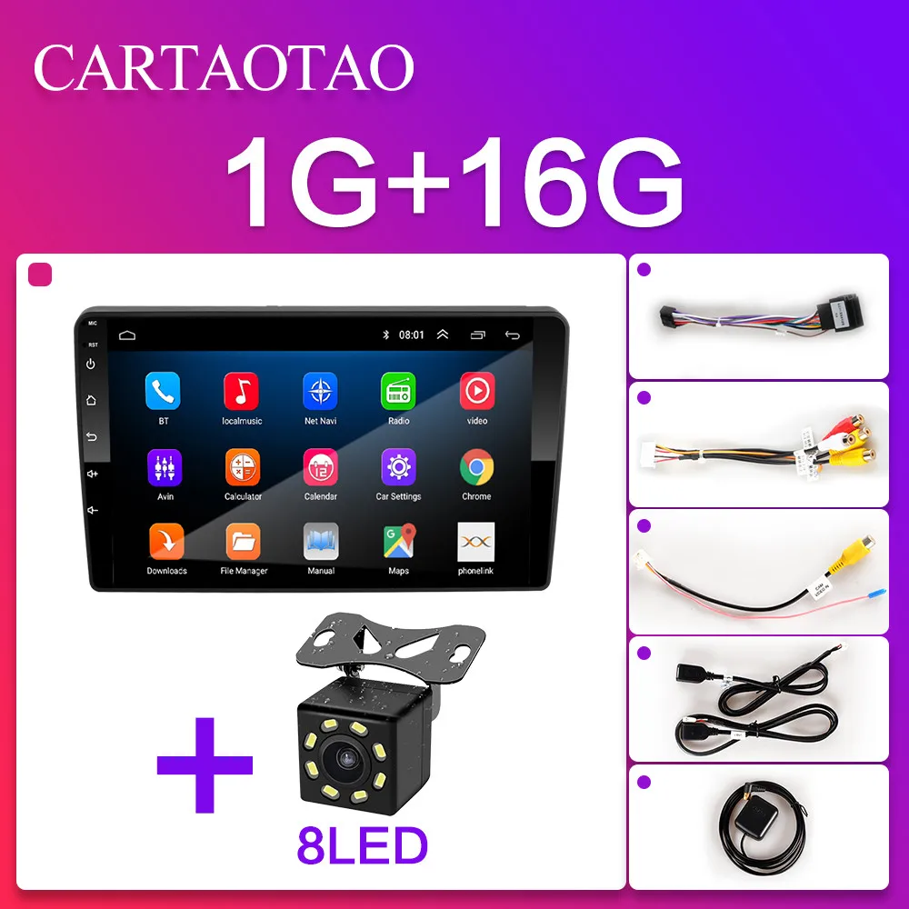 H-Elysee-ZS-1G-8LED 2 din Android 8,1 GO Автомобильный мультимедийный плеер для peugeot 301/C-Elysee 2004-2007 2.5D hd-навигатор для автомобиля gps навигация Bluetooth плеер - Цвет: H-Elysee-ZS-1G-8LED