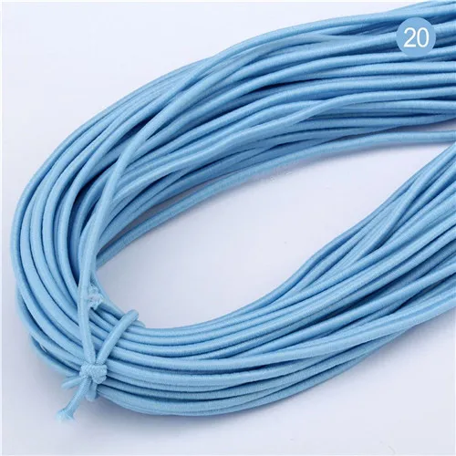 20 Light sky blue 2 мм цветная Высококачественная круглая эластичная повязка круглая эластичная канатная Резиновая лента эластичная линия DIY Швейные аксессуары 5 метров - Цвет: 20 Light sky blue