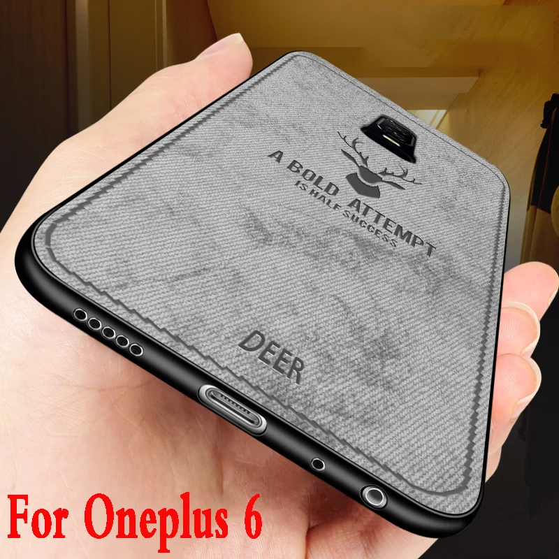 Чехол для Oneplus 6 с тканевым узором one plus чехол 1 + Силиконовый противоударный в