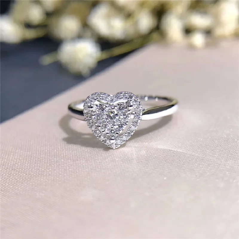 Wedding 100% Moissanite Diamond Ring Genuine 18K 750 White Gold D color VVS MO-008 Have a certificate | Украшения и аксессуары
