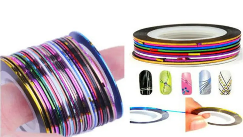 

30Pcs Mixed Colors Nail Art Decoration Sticker Rolls Striping Tape Line wholesale Nail Tool
