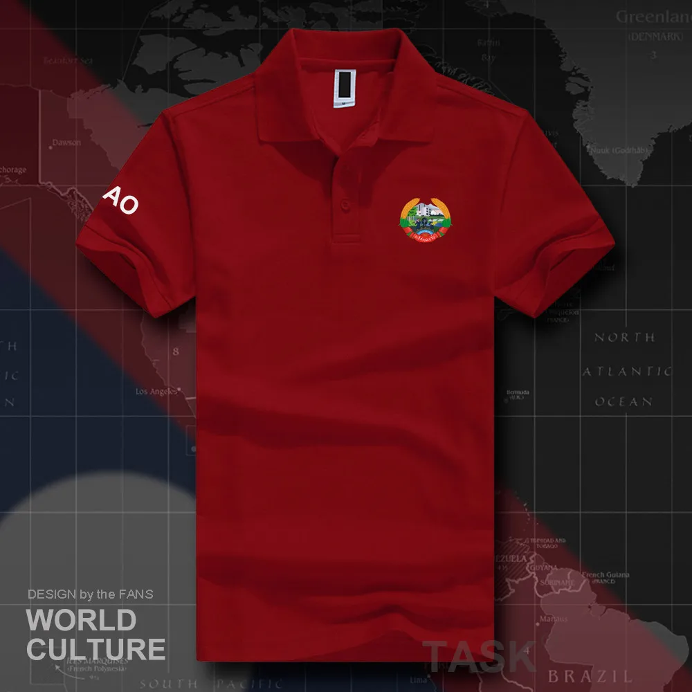 Lao People's Democratic Republic LAO polo shirts men short sleeve white brands printed for country 2018 cotton nation emblem new | Мужская