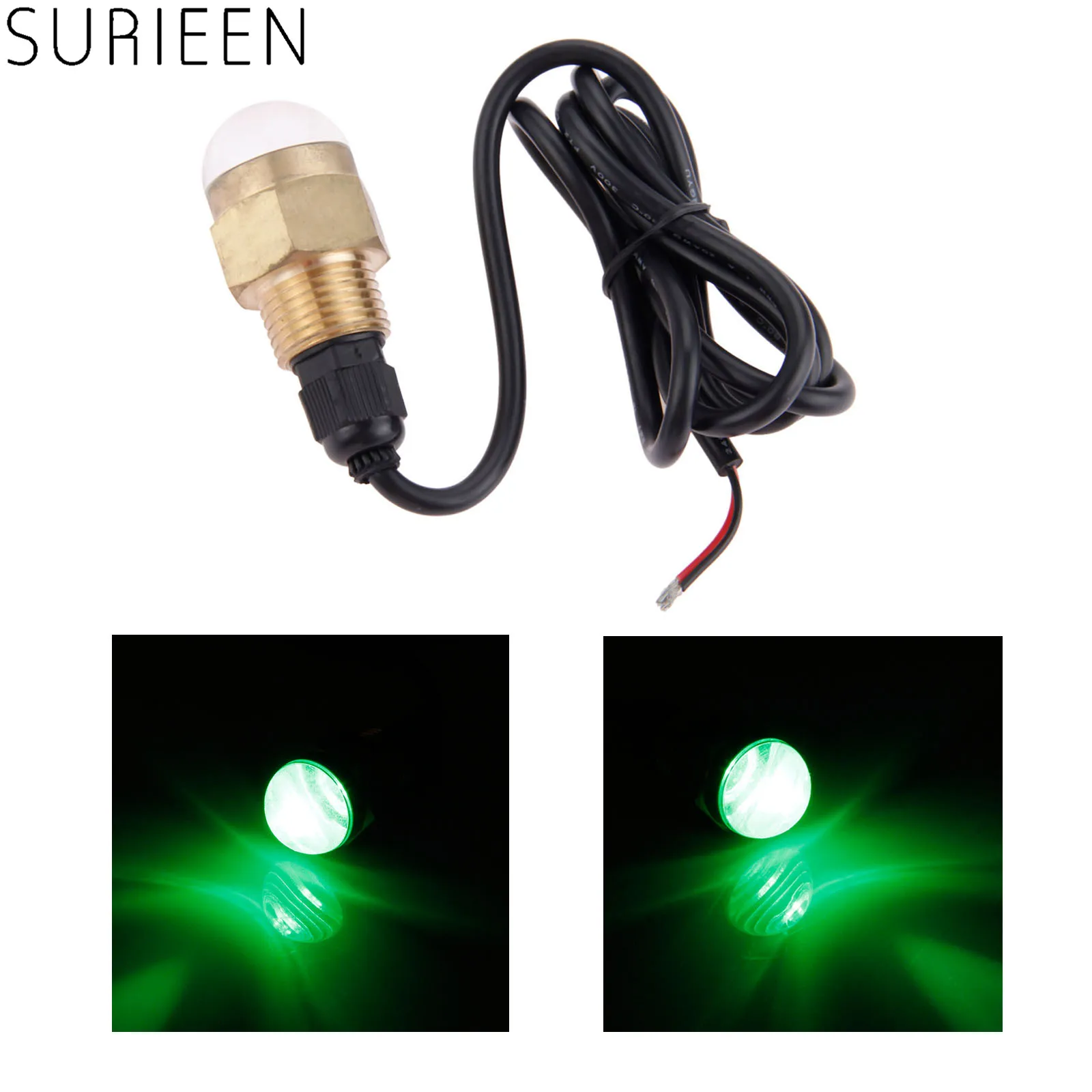 Аксессуары для лодок латунный супер яркий зеленый светодиодный светильник 12 В