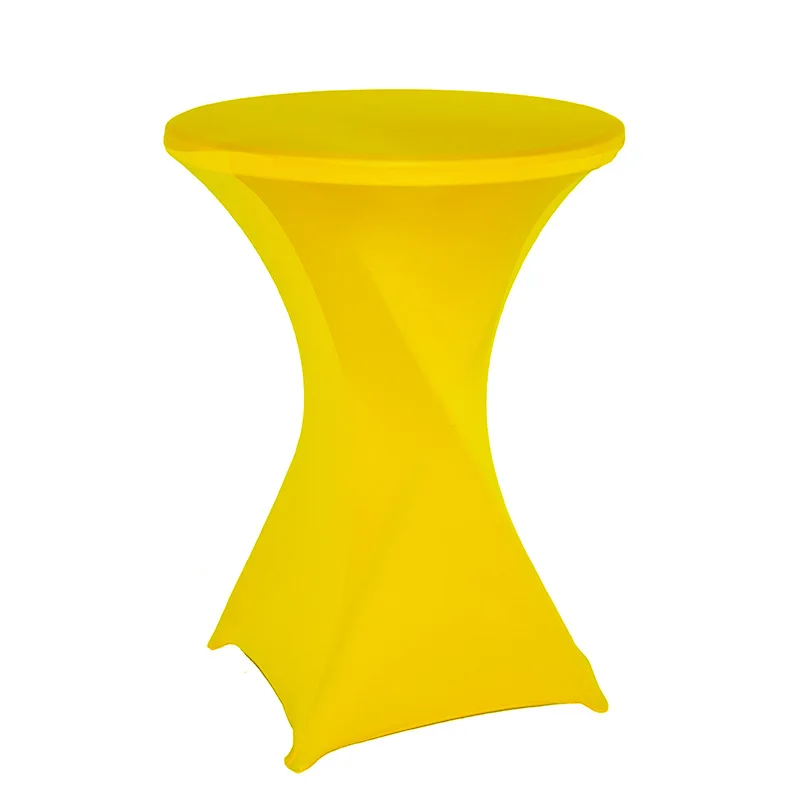 Lemon Yellow 10 шт./партия, лайкра, сухой барный Коктейльный Столик, покрытие из спандекса для свадьбы, бистро, скатерть для мероприятий, вечерние, Декор - Цвет: Lemon Yellow