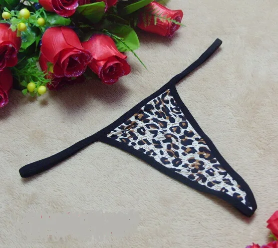 Leopard Сексуальные стринги женские трусики Новые короткие стринги каплевидные мини-бикини с трусиками танга Т-образные трусики нижнее белье женское QA156-2 - Цвет: Leopard