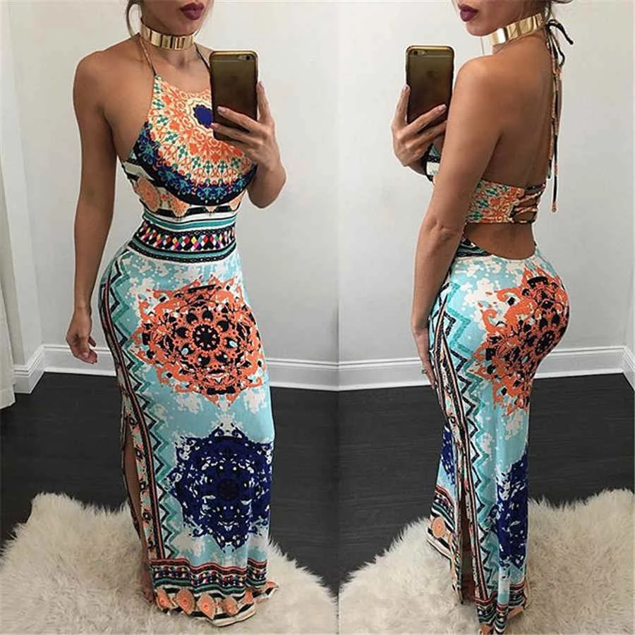 Фото Марка 2017 Женщины Dress Boho Чешские Холтер Макси Повседневная Спинки Винтаж Дамы Марка 2017 Женщины Dress Boho Чешские Холтер Макси Повседневная Спинки Винтаж Дамы
