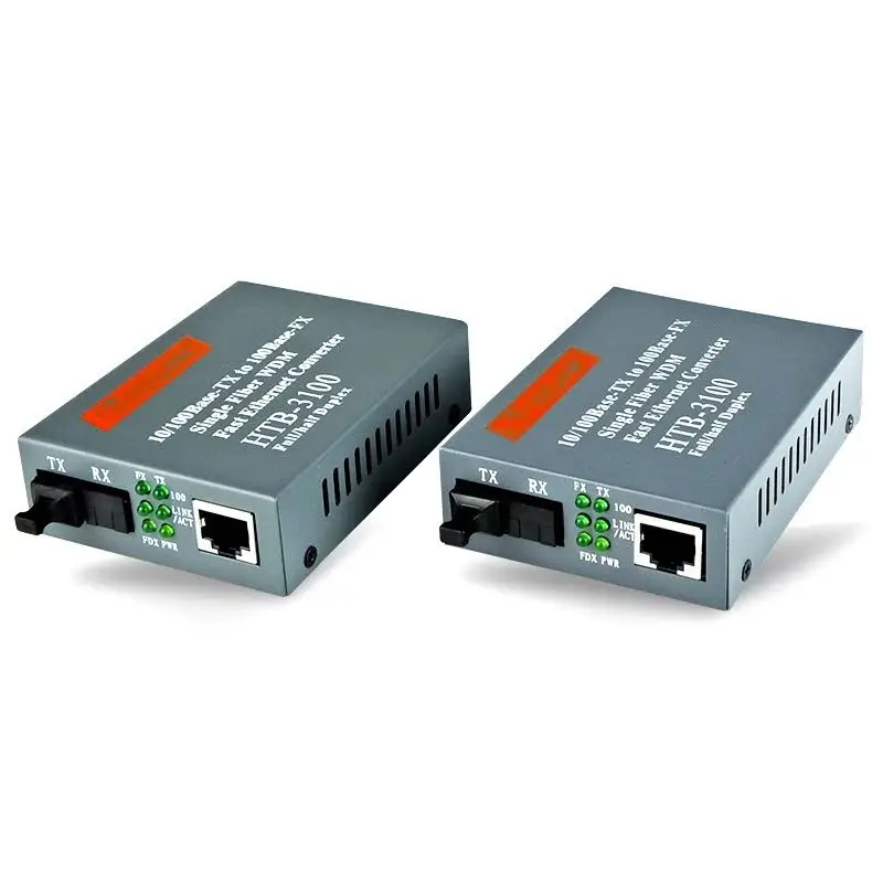 1 pairHtb 3100ab оптический Волокно Media Converter волокно трансивер один конвертер 25 км SC 100 м