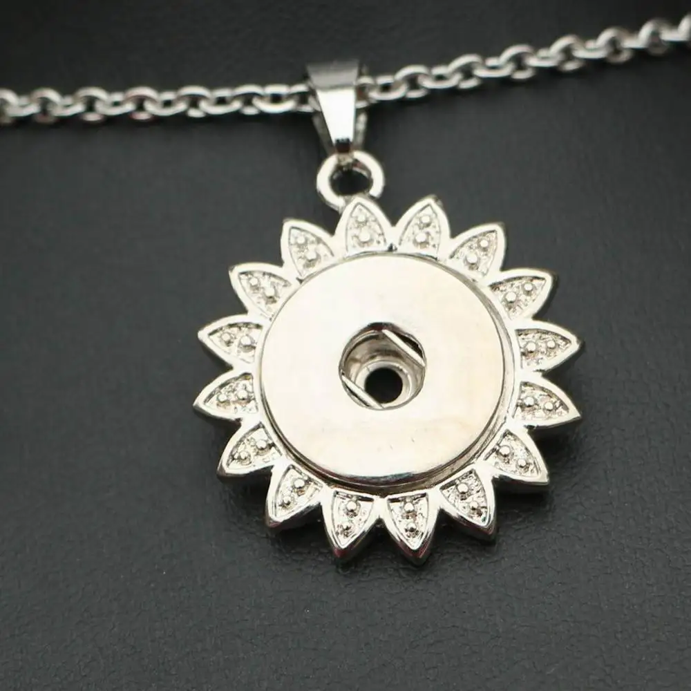 50 см стальной цепи солнце металлический аксессуар в виде цветка кулон с кнопкой