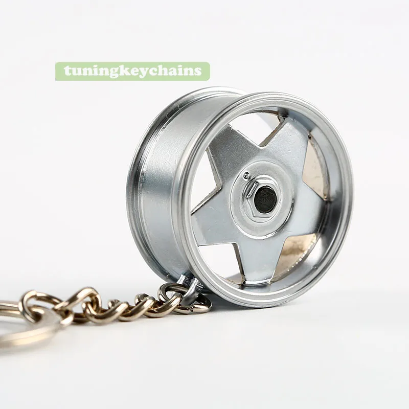 New Alloy Car Auto Sports Wheel Rim Mini Keychain Key Chain Keyring Pendent BOR Design A | Rings