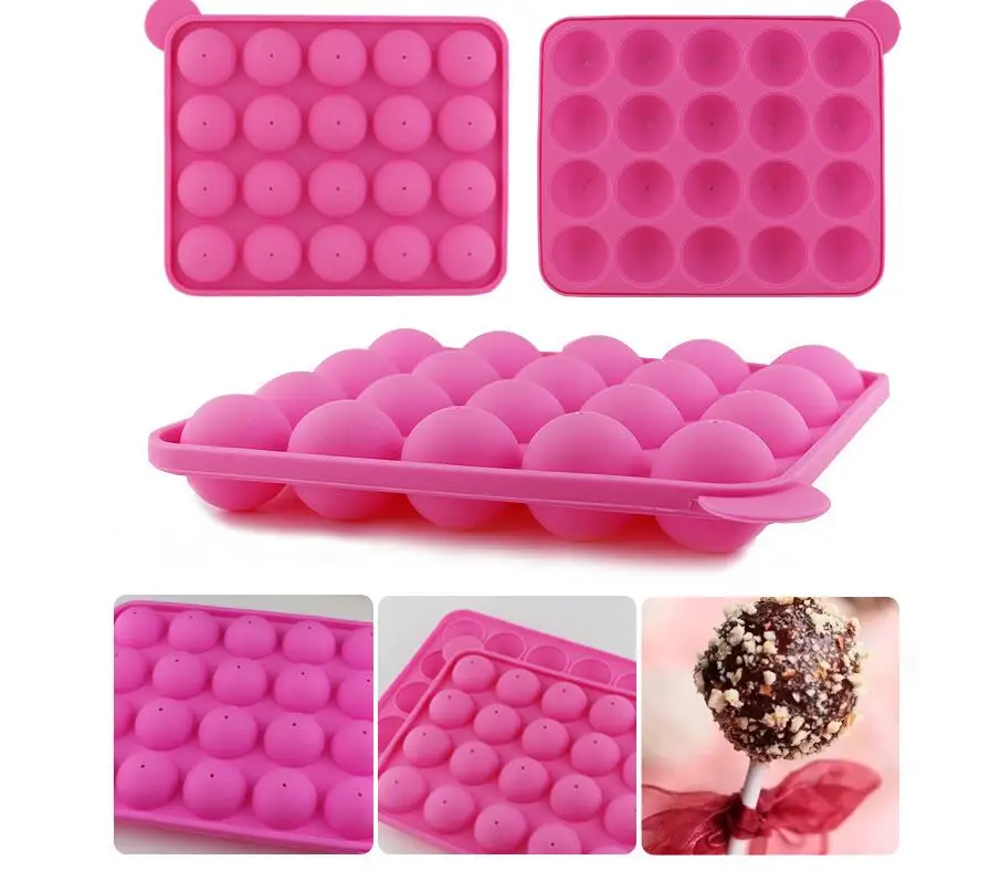 20 отверстий антипригарным силиконовые формы торт леденец розовый выпечки