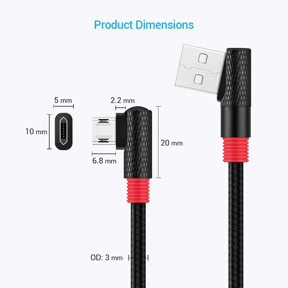 HOTNOW СГИБ Micro USB кабель для быстрой зарядки мобильного телефона Android зарядное