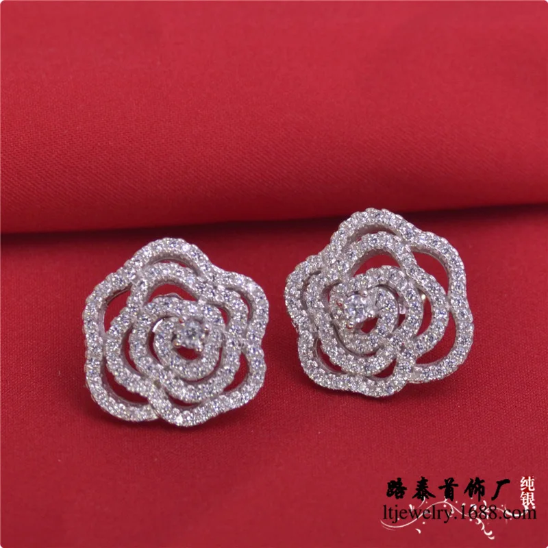 

LSE805 925 sterling silver earring women flower earring jewelry,
