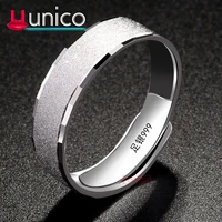 uunico 100 natural silver rings for men and women real 925 sterling silver jewelry unique frosted flakes couple finger rings