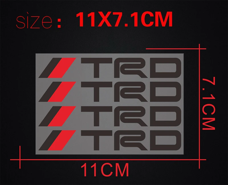 4pcs Car-styling TRD Logo Door Handle Reflective Car Stickers Personality Character Decoration styling door handle | Автомобили и