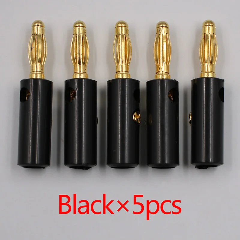 5pcs Black Golden 10pcsAudio спикер винт банан золотая пластина разъемы 4 мм Черный Красный Facotry онлайн золотой - Цвет: 5pcs Black Golden