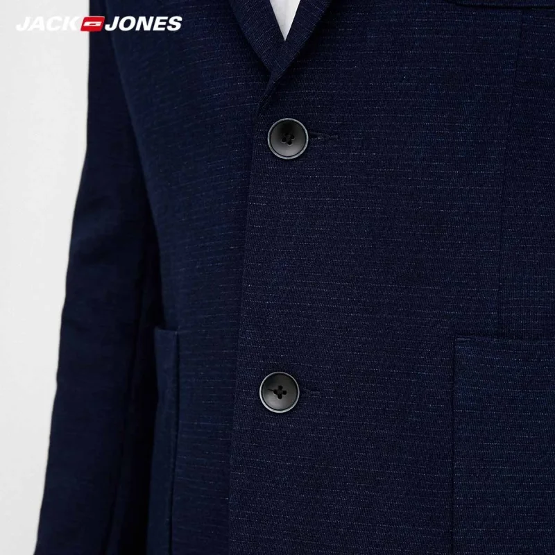 JackJones мужской 100% хлопок зубчатый лацкан Slim Fit Блейзер E | 218108523|Пиджаки|