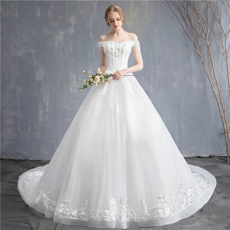 Новинка лета 2019 свадебное платье для невесты белое кружевное длинное без рукавов