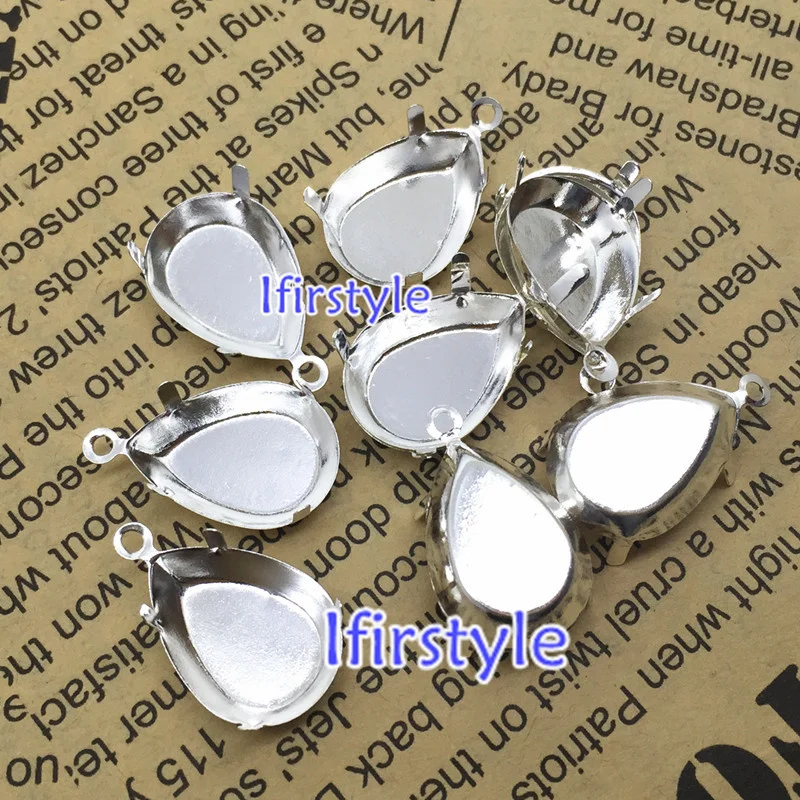 100 шт одна петля Серебряная цветная слеза форма металлический коготь Размер 10x14