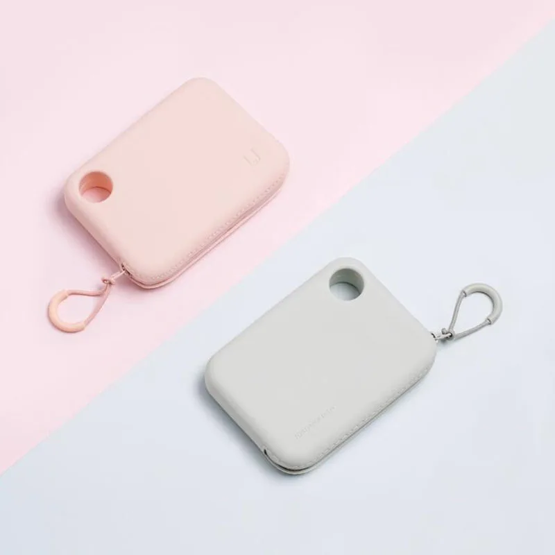 Xiaomi Jordanjudy Портативный Силиконовый мягкий чехол водонепроницаемая сумка-Органайзер для хранения сумка для кабеля зарядное устройство ключи губы наушники телефон - Цвет: 1 grey and 1 pink