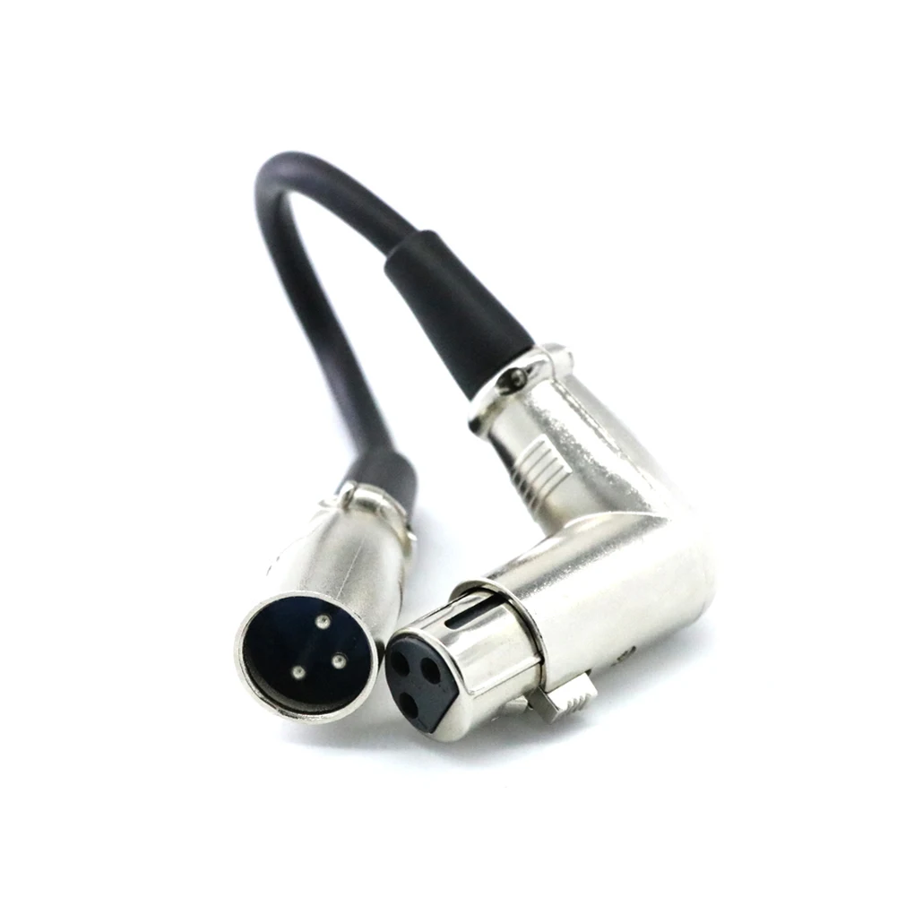 XLR правый угол 90 градусов Женский прямой мужской Mic Futural цифровой кабель Шнур 20 см