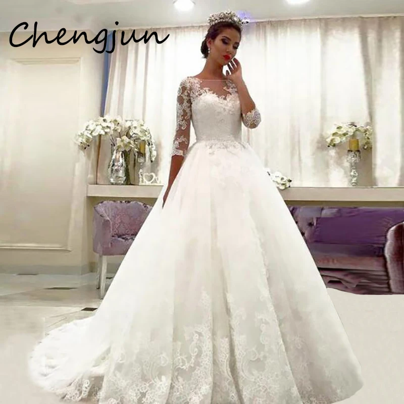 Чэнцзюнь Королевский заказной Иллюзия декольте принцесса свадебное платье