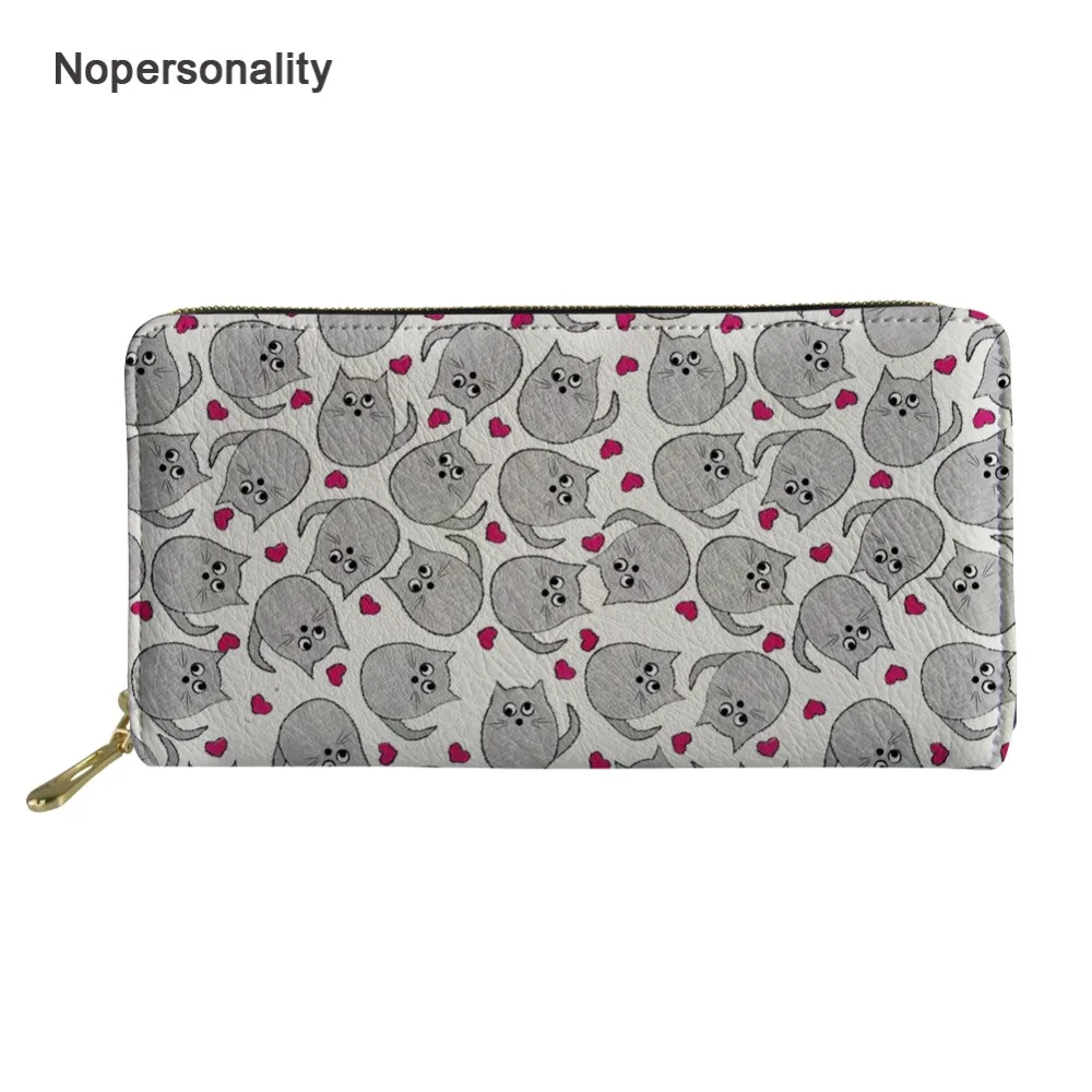 

Nopersonality кожаные кошельки с принтом кошки леопарда для женщин длинные женские держатели для кредитных карт клатч на молнии Кошелек для монет...