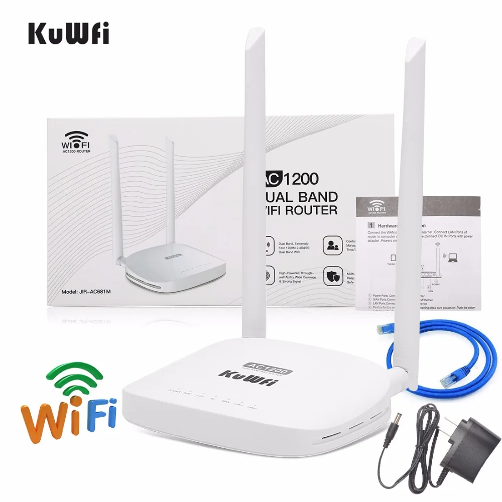 KuWFi 1200 Мбит/с беспроводной маршрутизатор 802.11AC двухдиапазонный домашний Wifi 2 4G/5G усилитель повторитель с