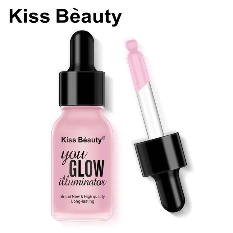Kiss Beauty 5 видов цветов жидкий Хайлайтер для лица крем осветляет мерцающий