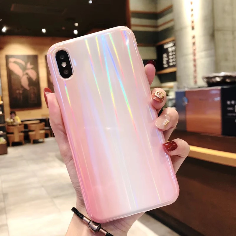 Глянцевый мягкий силиконовый чехол Kerzzil для iPhone X XR XS Max градиентные цветные Чехлы