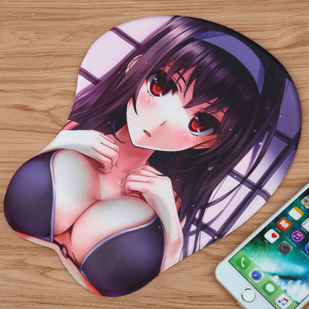 GIAUSA Kawaii аниме 3d коврик для мыши подставка на запястье мягкий силикагель грудь