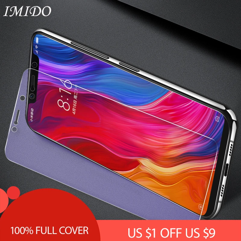 IMIDO полное покрытие защита от синего экрана для Xiaomi Mi 8 Lite 8SE закаленное стекло Mi8 Pro