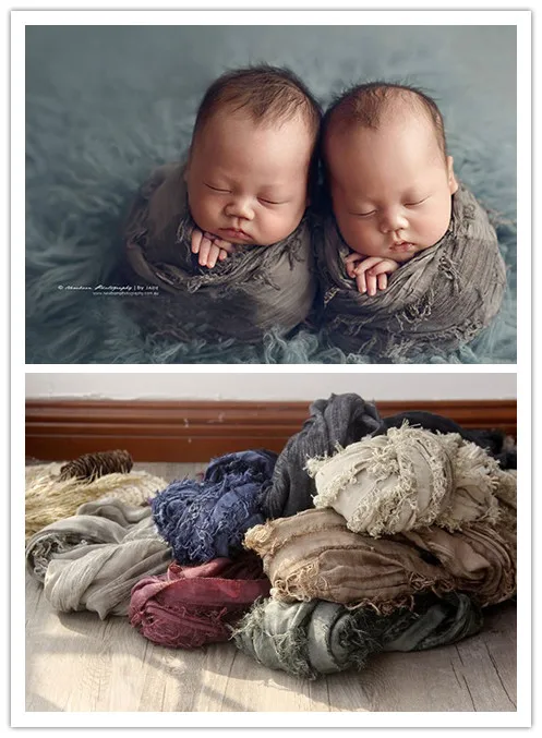 Мягкая тканевая пленка для фотосъемки новорожденных Марли реквизит льняная