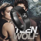 Обручальное кольцо UZone 8 мм с логотипом волка-подростка, среднее кольцо из нержавеющей стали черного цвета