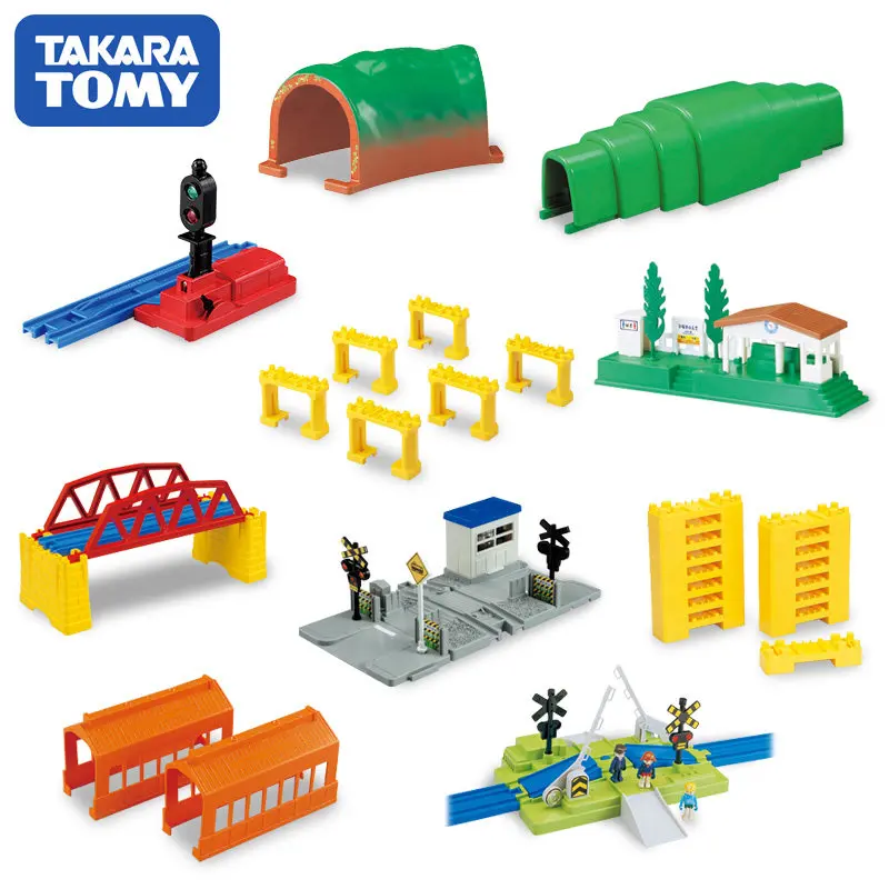 Takara Tomy Plarail Trackmaster пластиковые железнодорожные пути части Аксессуары мост/туннель/станция пересечение