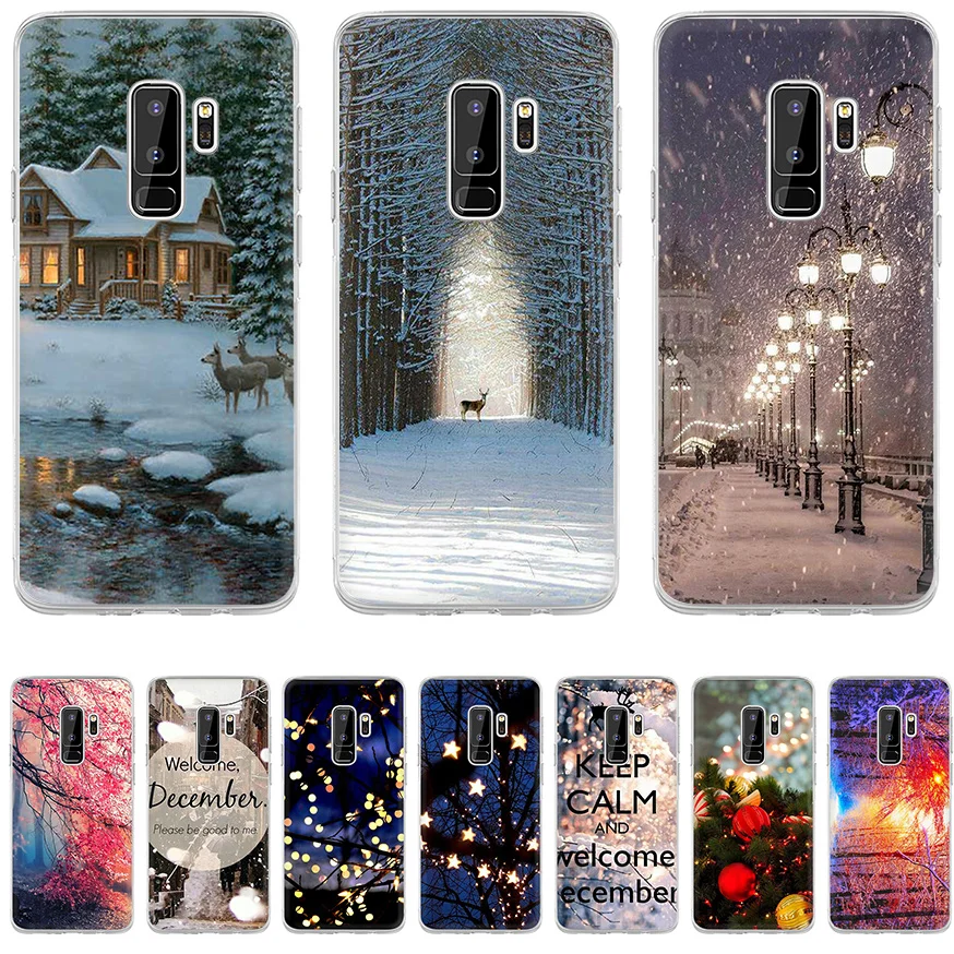 Desxz чехол для телефона для samsung Galaxy A6 A7 A8 A9 A10 A40 A30 A50 A70 M10 M20 M30 крышка пейзаж зима снег