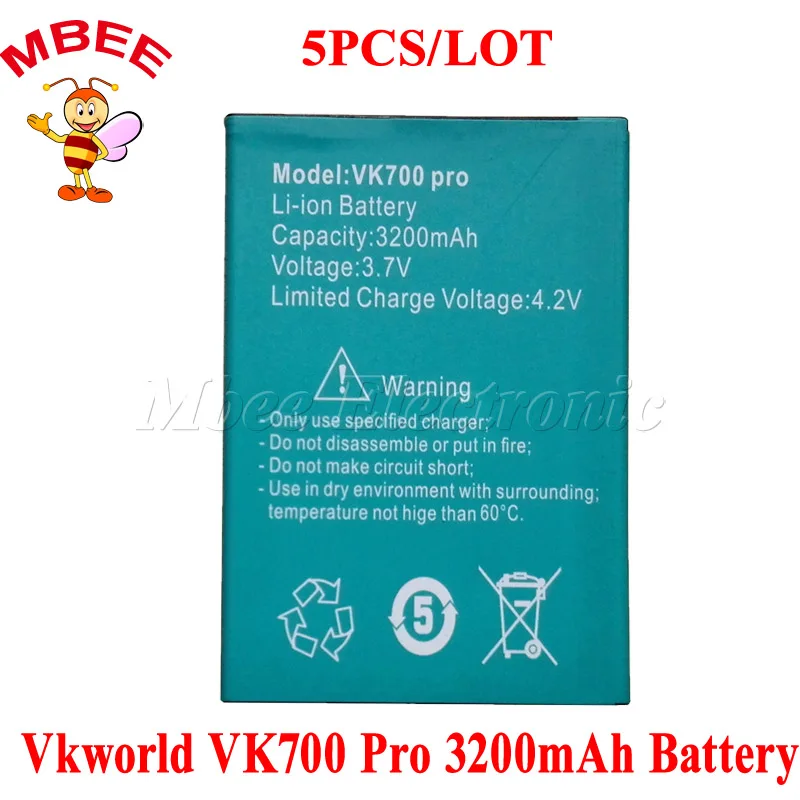 Оригинальный аккумулятор Vkworld VK700 Pro батарея AKKU для 5 шт./Лот 3200 мАч|vkworld vk700 pro