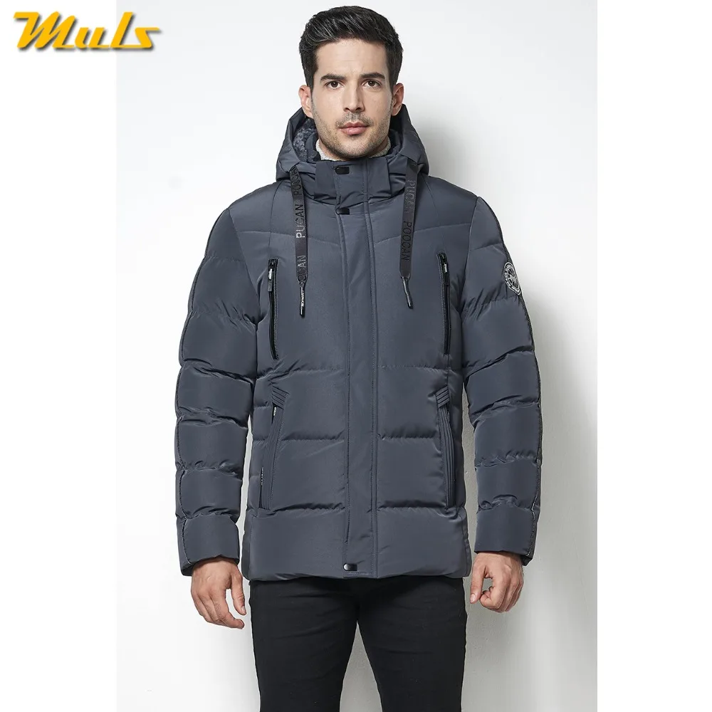 MuLS 5XL Парка мужская 2019 зимняя теплая Толстая хлопковая куртка парки мужские