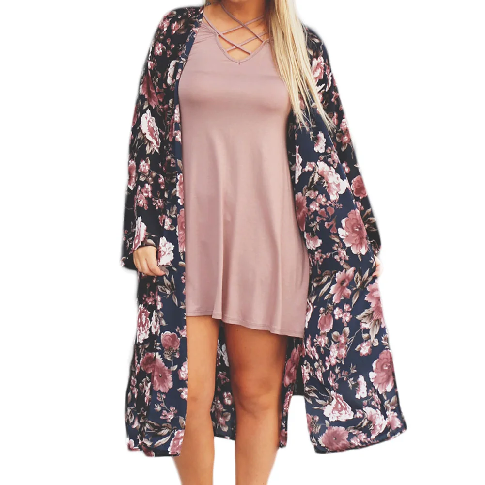 Blusas 2019 для женщин на каждый день Ретро стиль бохо кимоно Кардиган с длинным