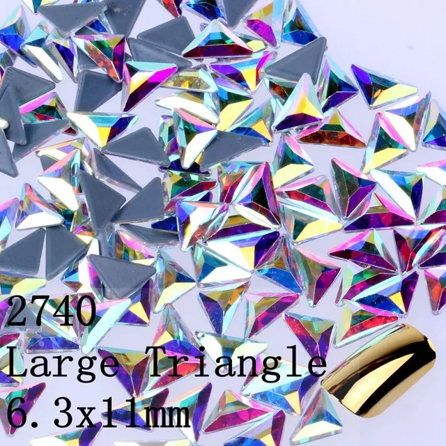 2018 Новое поступление 6 3x11 мм Треугольники Strass чистый AB Hot Fix стразы более блестящий