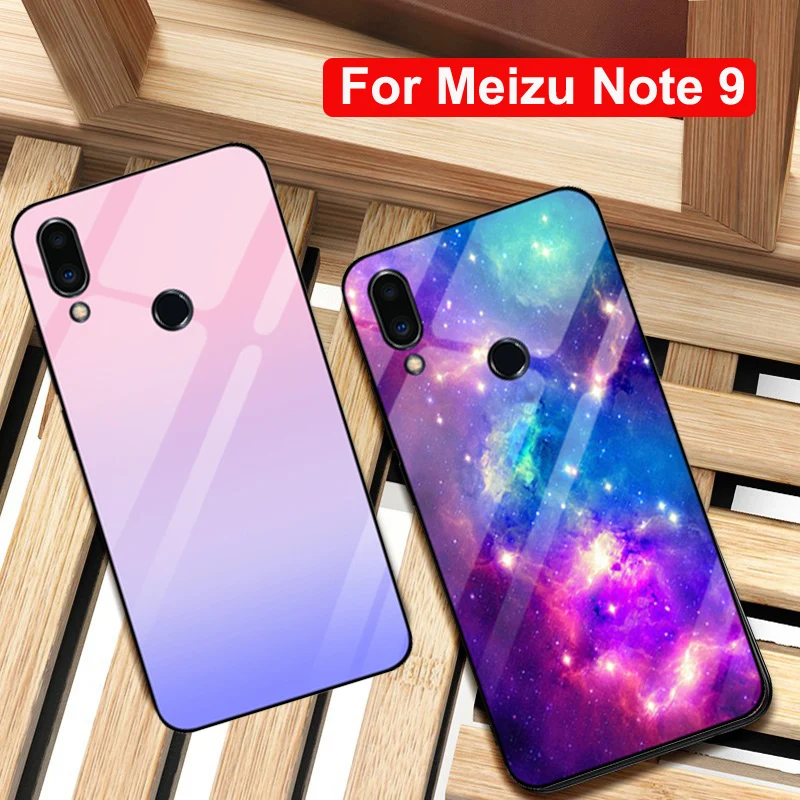 Для Mei zu Note 9 чехол Note9 закаленное стекло силикон TPU рамка Жесткий для Meizu M923Q
