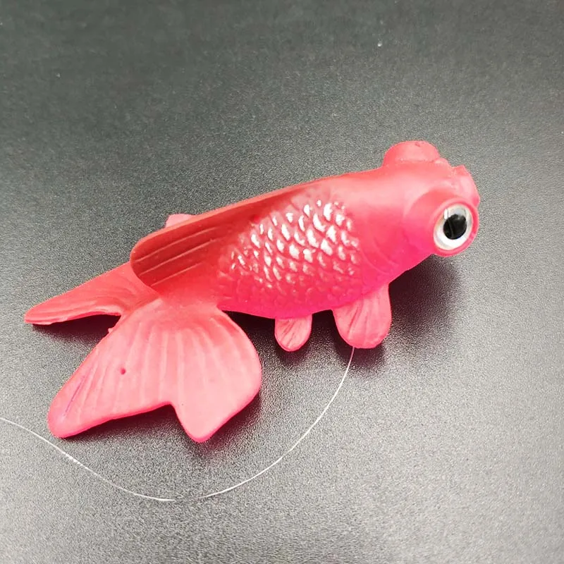 1pc Goldfish Red Резиновая рыбка на присоске, украшение для аквариума, программное обеспечение, искусственная пластиковая Рыбка, маленькая золотая рыбка, украшение для аквариума - Цвет: 1pc Goldfish Red