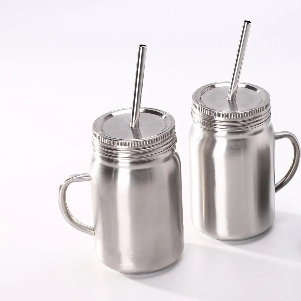 Кружка из нержавеющей стали Mason Jar с одной стенкой 720 мл чашка крышкой соломинка