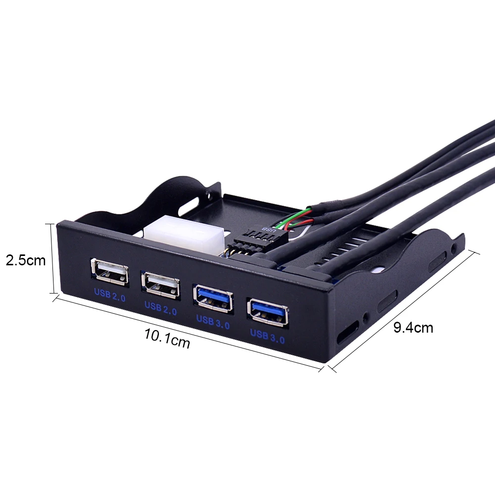 CHIPAL 4 Порты USB 2 0 3 ступицы переднего Панель кабель Splitter внутренняя Combo кронштейн