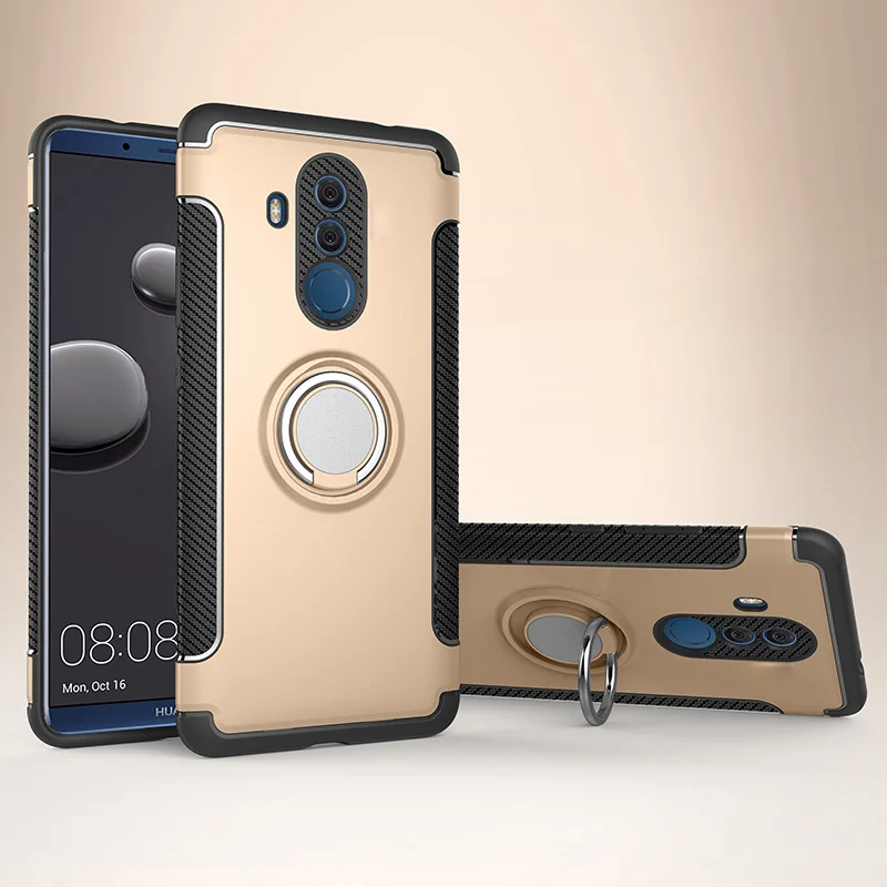 Золотой Чехол для huawei mate 20 Lite, защитный чехол, полное защитное кольцо, магнитный держатель, ударопрочный ТПУ+ PC, для huawei mate 20 Lite, автомобильный чехол - Цвет: Золотой