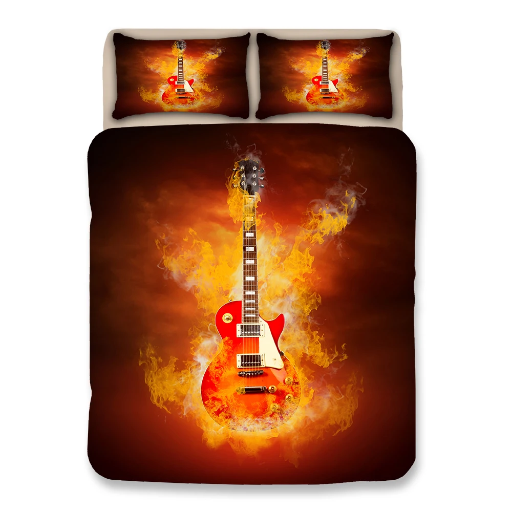 3D картина маслом лед и огонь на музыкальную тему/гитары для мальчика в стиле рок