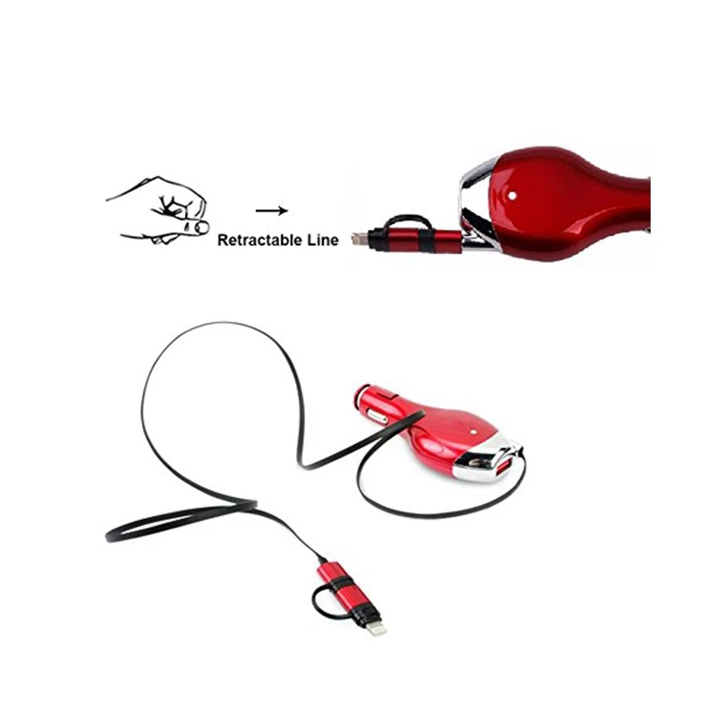 SITAILE высокое Скорость заряд 2-в-1 автомобильное Зарядное устройство для iPad Iphone 5 6