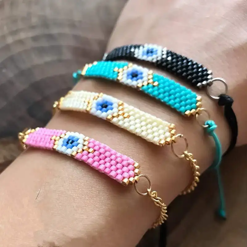 Go2boho Браслеты Mujer Moda MIYUKI браслет Delica Турецкий Дурной глаз браслеты мужские модные ручной работы женские ювелирные изделия ручной работы