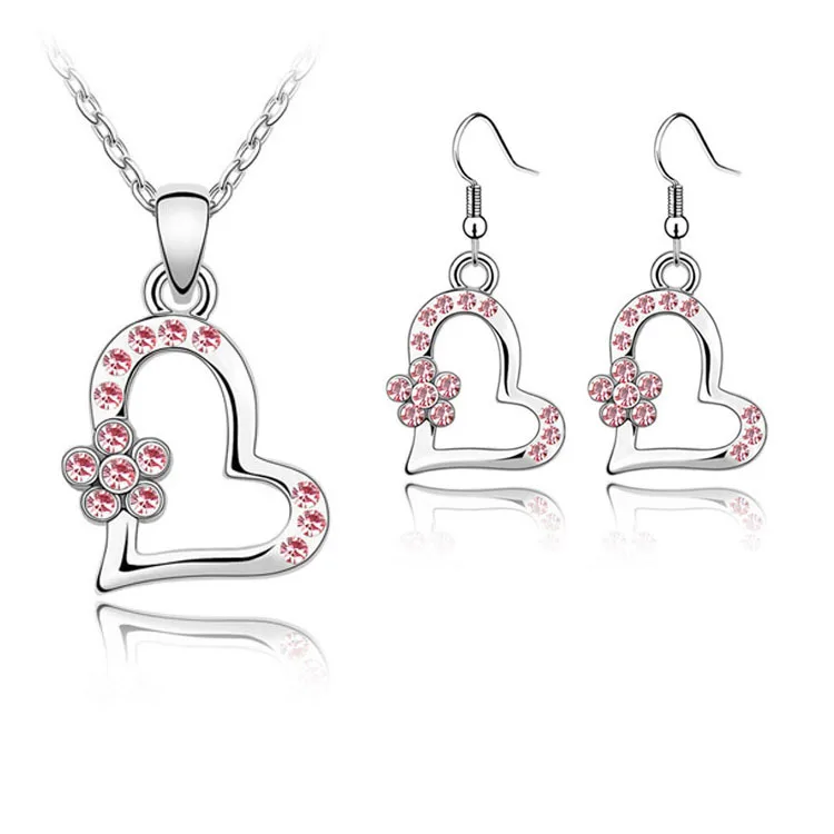 Модные женские красивые подвески в форме сердца ожерелье/серьги свадебные