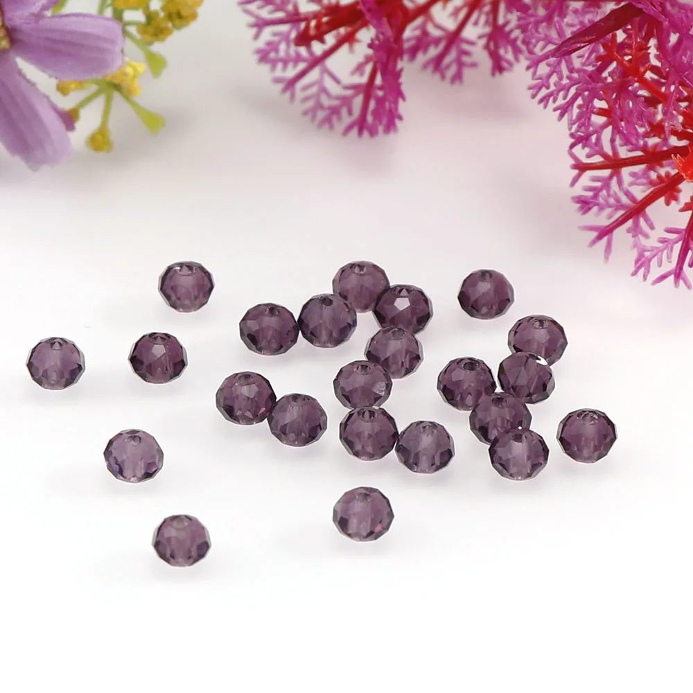 purple 6 мм около 96~ 100 шт хрустальные бусины 10 цветов стеклянные бусины для самостоятельного изготовления ювелирных изделий браслет ручной работы - Цвет: purple