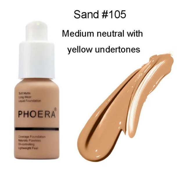 5 PHOERA beauty, новинка, 30 мл, тональный крем, мягкий, матовый, для длительного ношения, контроль жирности, консилер, Жидкий тональный крем, Модный женский макияж - Цвет: 5